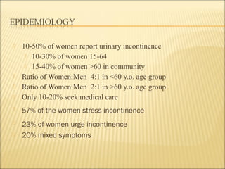 Urinary Incontinence in older women | PPT
