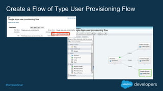 #forcewebinar
Create a Flow of Type User Provisioning Flow
 