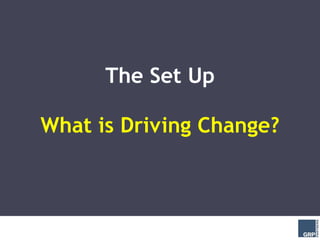 The Set Up What is Driving Change? 
