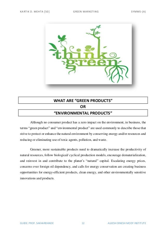 Help on dissertation green marketing