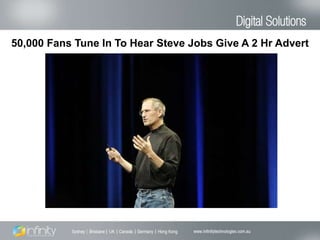 20‹#›<br />Digital Solutions<br />50,000 Fans Tune In To Hear Steve Jobs Give A 2 Hr Advert<br />