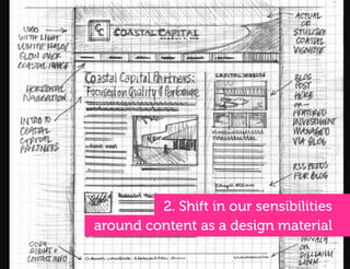Q:



Q:!




               2. Shift in our sensibilities
      around content as a design material
 
