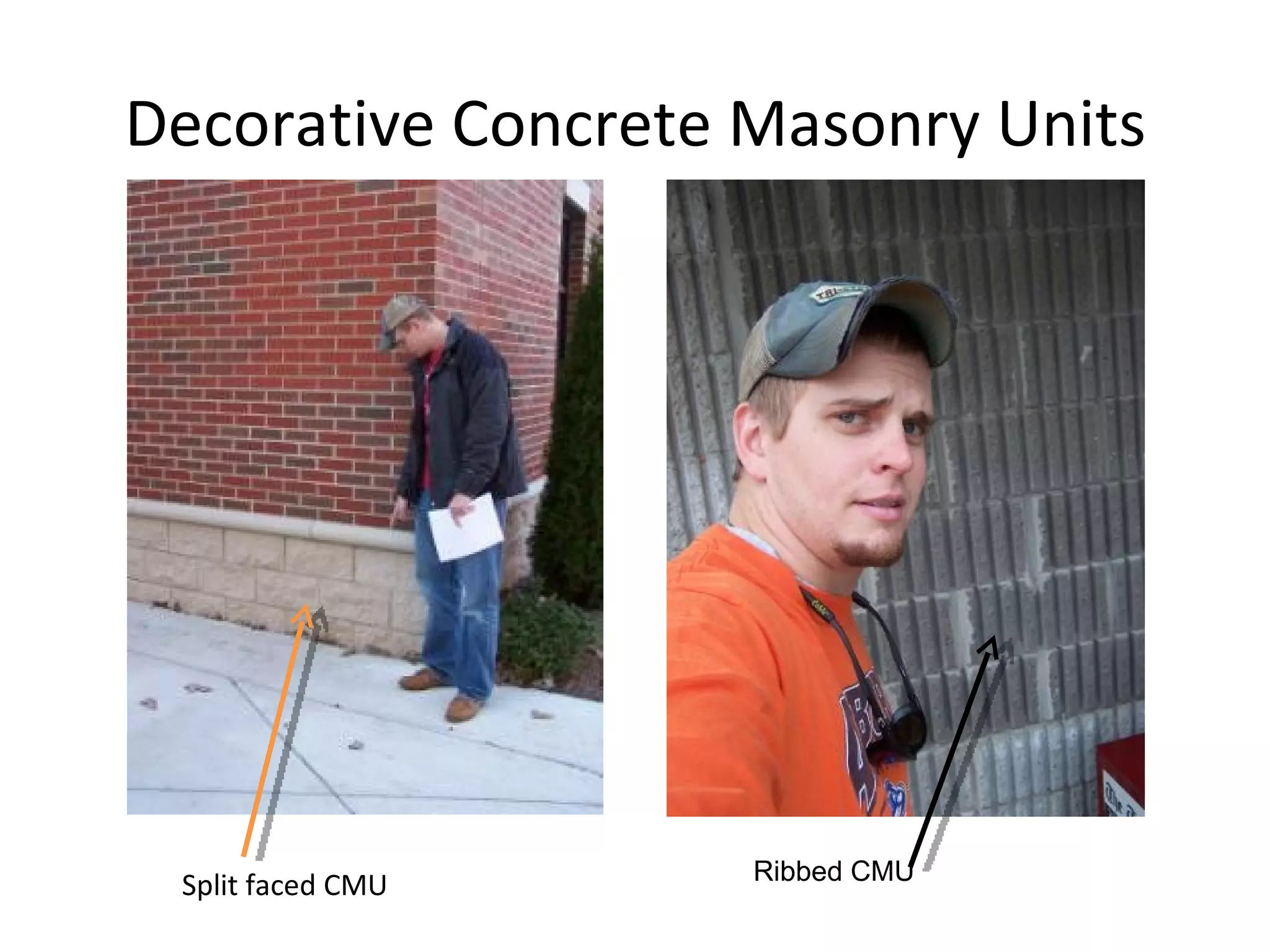 Decorative Concrete Masonry Units Split faced CMU Ribbed CMU 