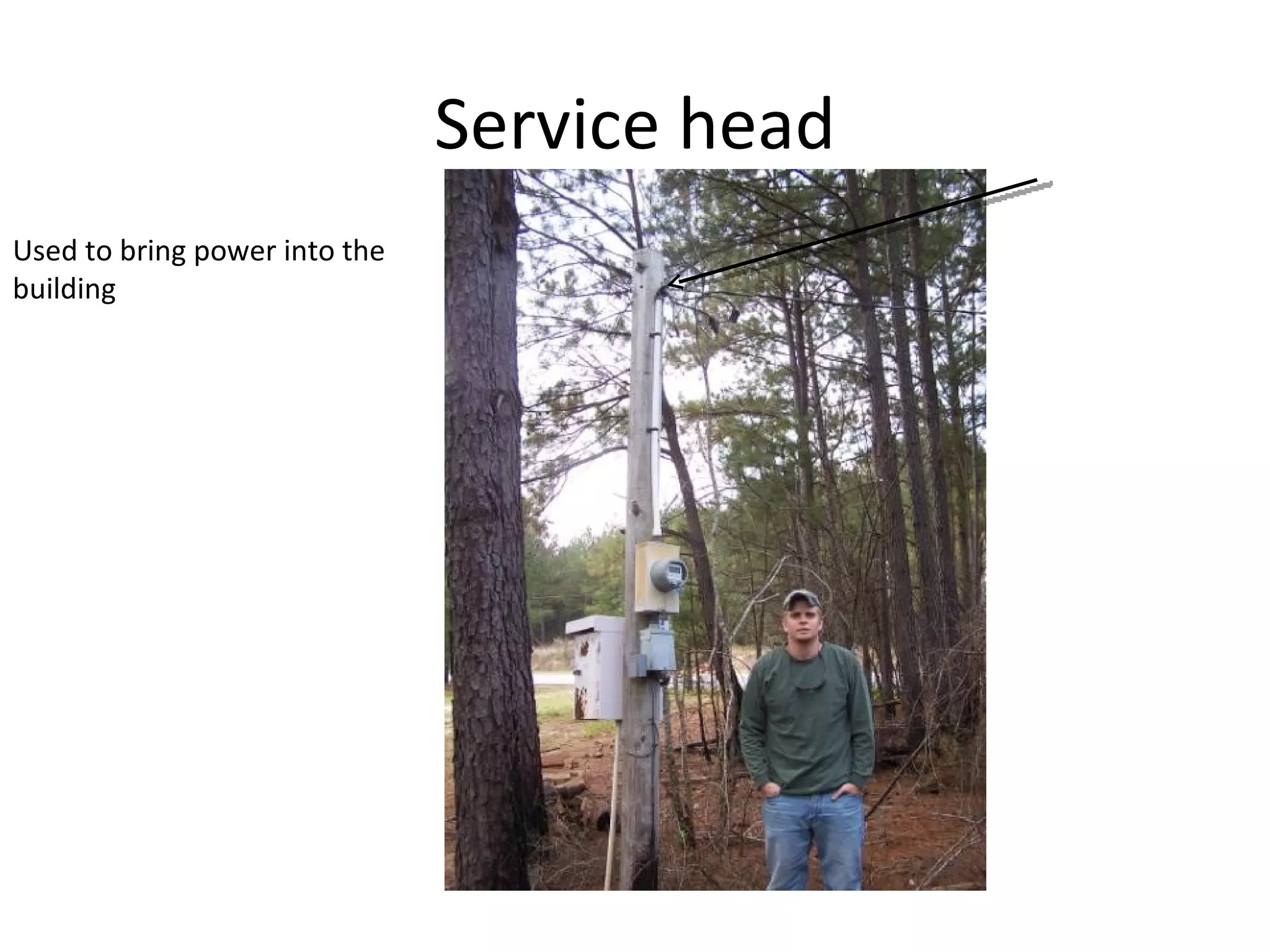 Service head Used to bring power into the building 