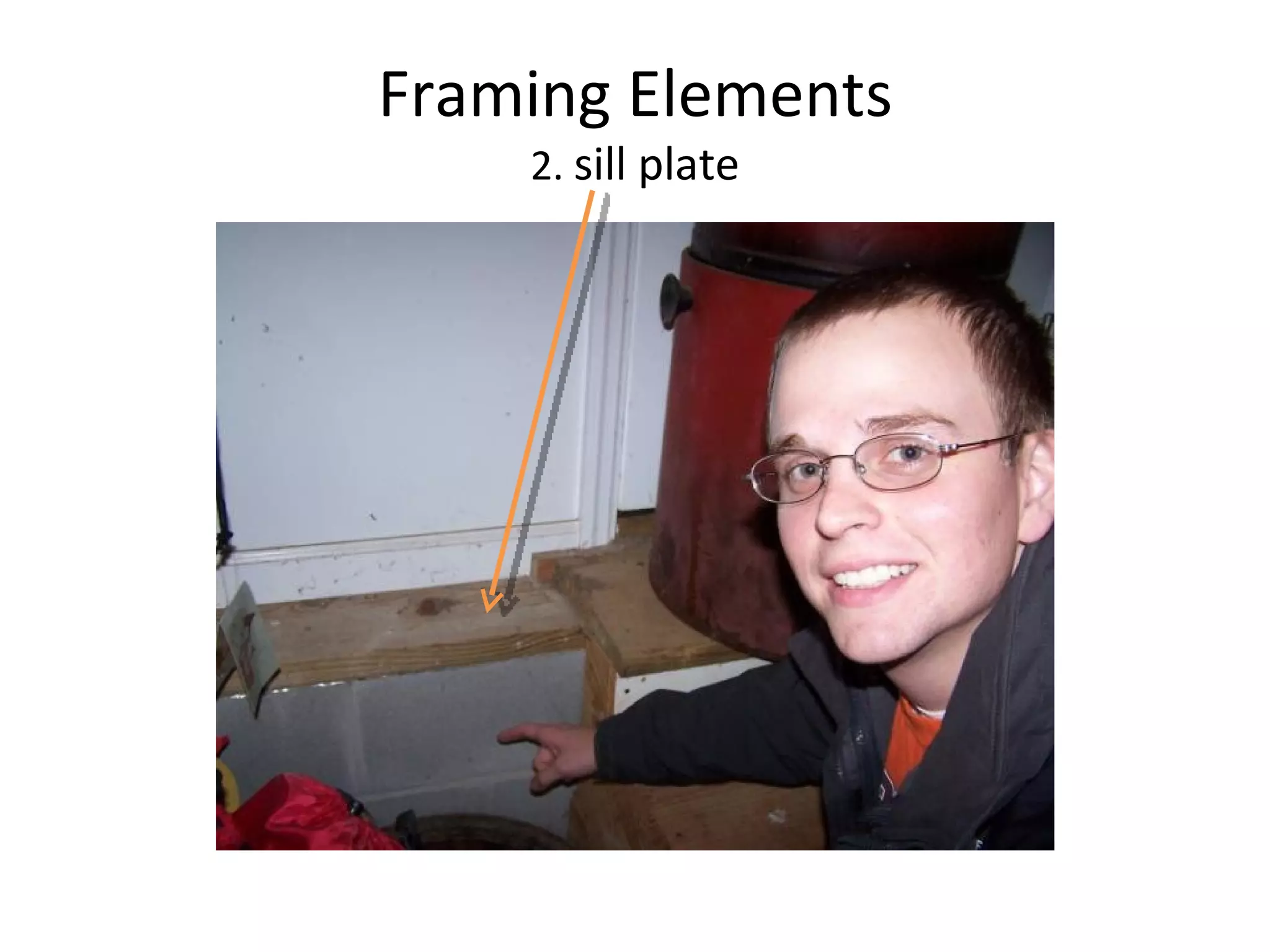 Framing Elements 2.  sill plate 