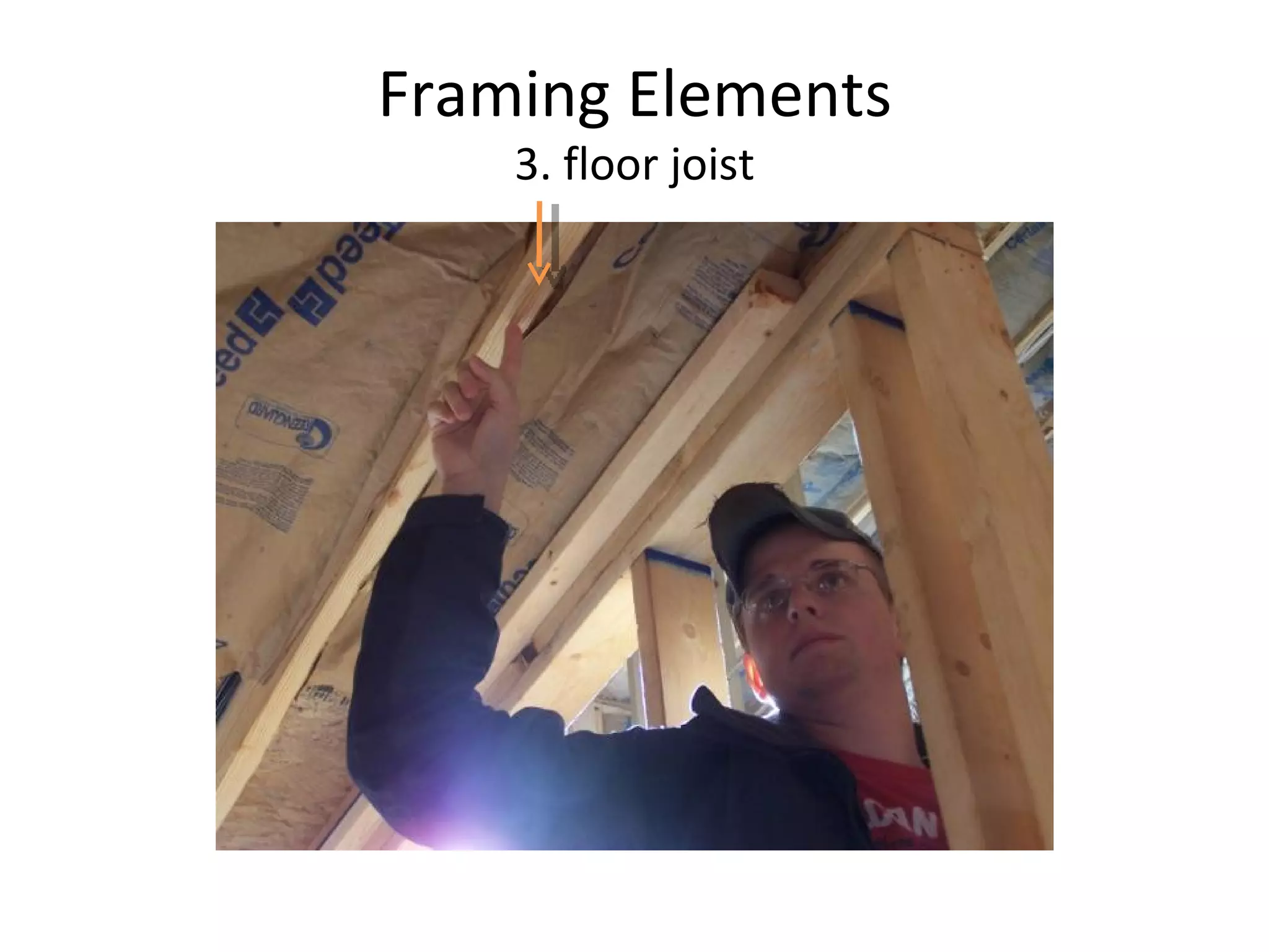 Framing Elements 3. floor joist 