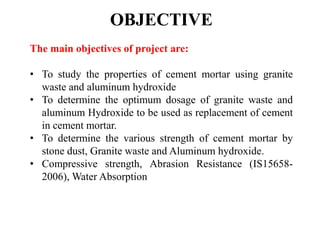 EXPERIMENTAL STUDY OF STRENGTH BEHAVIOUR ON CEMENT MORTAR | PDF