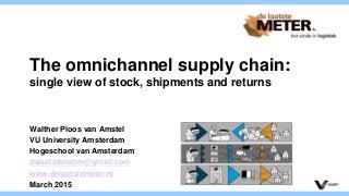 The omnichannel supply chain:
single view of stock, shipments and returns
Walther Ploos van Amstel
VU University Amsterdam
Hogeschool van Amsterdam
delaatstemeter@gmail.com
www.delaatstemeter.nl
March 2015
 