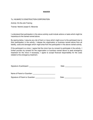 Final waiver | PDF