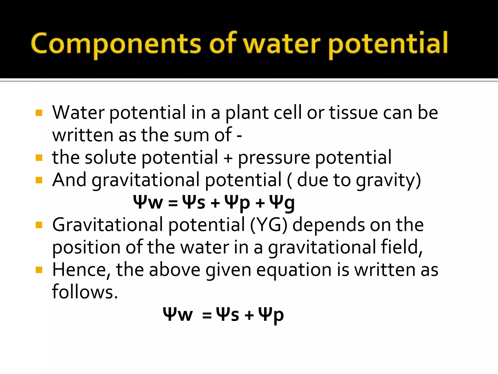 Final water potential | PPTX