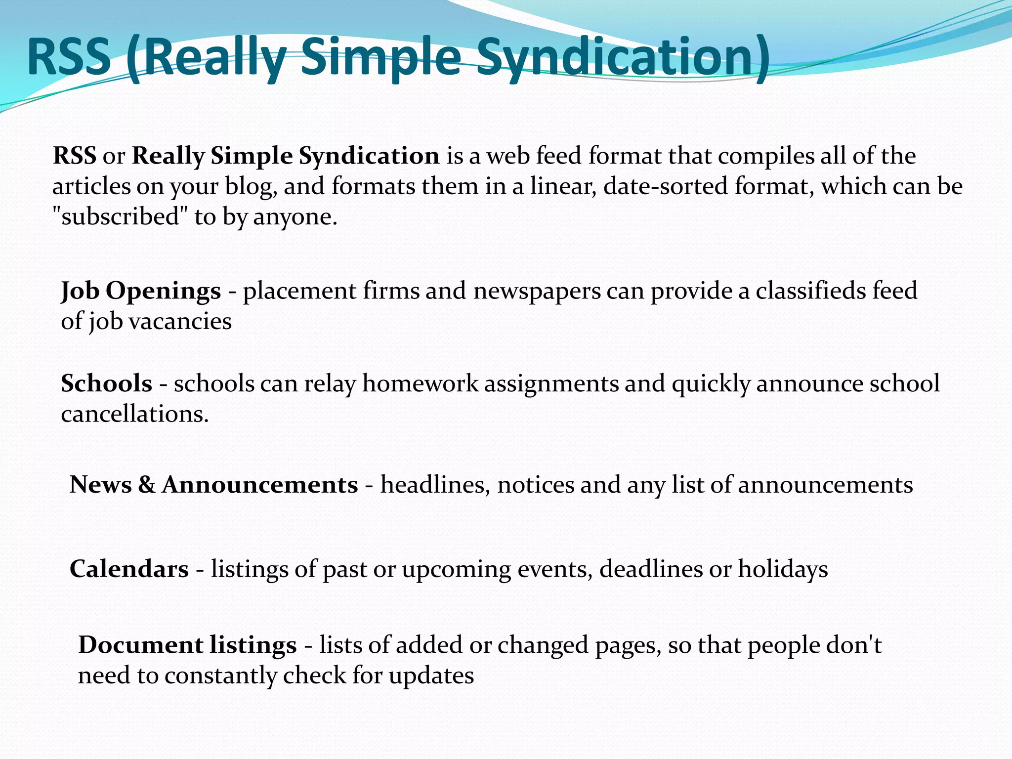 Network issuesSocial Networking Web-based software that facilitates creation of a virtual social networks for communities of people who share interests and activities. MySpace, FaceBook, Orkut, Fropper , and Linked In. Used by libraries to interact with their patrons and to share and exchange resources dynamically in electronic environment.Libraries can recommend resources to users through their network, based on similar profiles, previously-accessed resources, etc. Easy way to sharing new ideas.