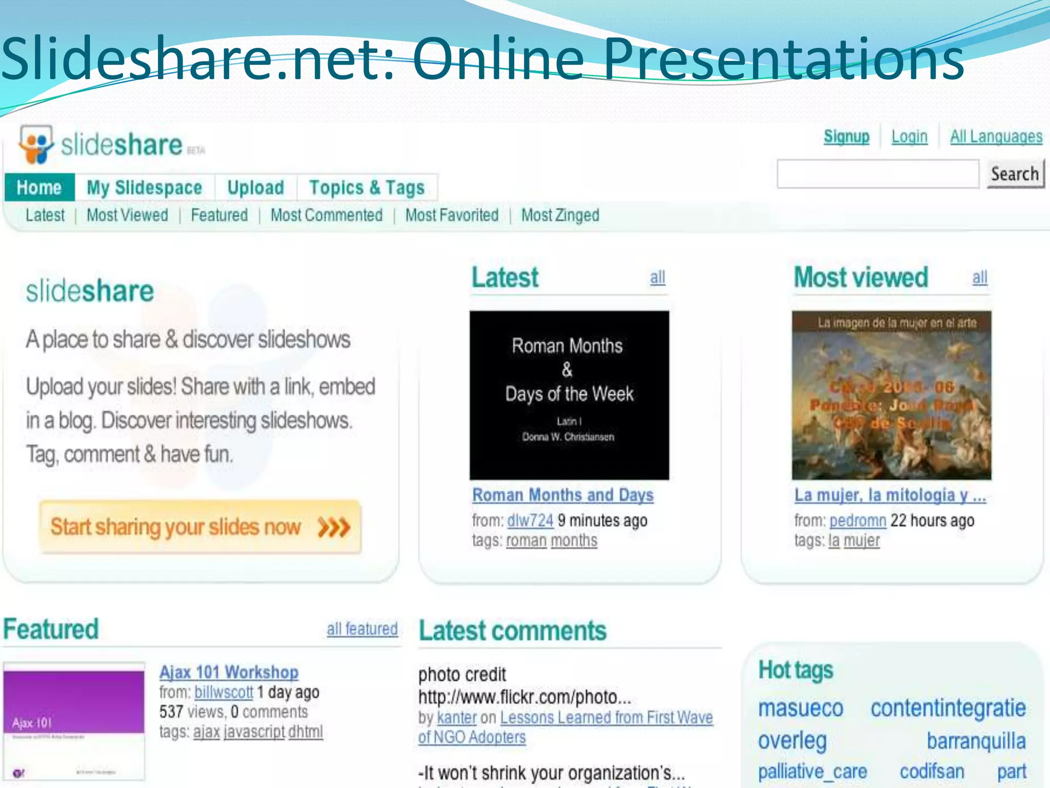 Del.icio.us is an Example of a Site that Uses a “Folksonomy” to Organize BookmarksA “folksonomy” is a spontaneous, collaborative work to categorize links by a community of users. Users take control of organize the content together. Delicious is a Social Bookmarking service, which means you can save all your bookmarks online, share them with other people, and see what other people are bookmarking. It also means that we can show you the most popular bookmarks being saved right now across many areas of interest. In addition, our search and tagging tools help you keep track of your entire bookmark collection and find tasty new bookmarks from people like you. 