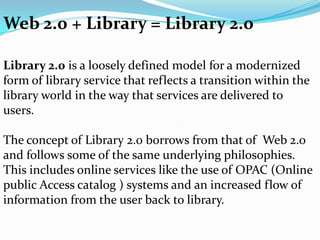 Web 2.0 : Presentation Resources When making a presentation, you want pictures, and a few words. And people.Finding Pictures:Google ImagesOther Image Search EnginesFlickerBuilding your presentation -- Zoho: ShowSharing your presentation (& finding other presentations) -- SlideShare.net