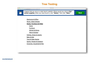 Tree Testing
#UZWEBINAR
 