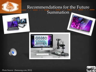 Recommendations for the Future
                                   Summation




Photo Source: (Samsung.com, 2012)
 