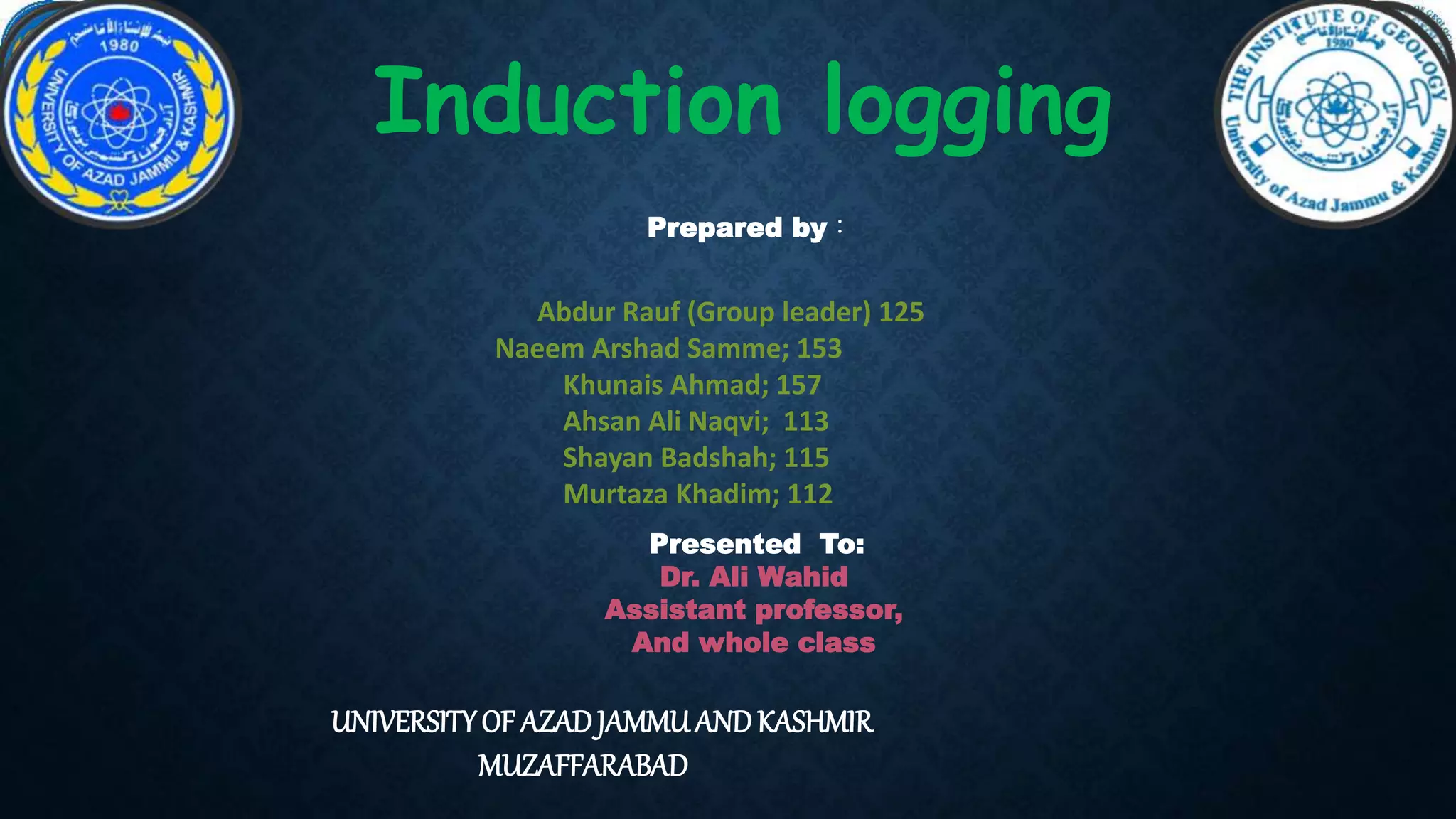 Introduction to Induction Logging PPT
