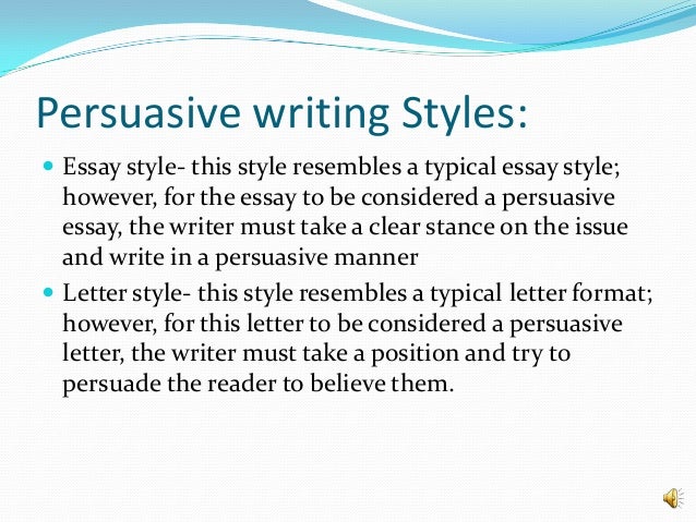 tips on writing a persuasive essay