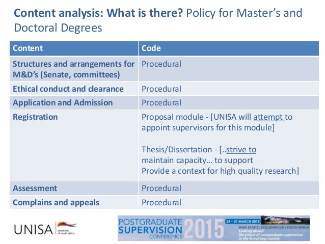 Thesis and dissertation unisa