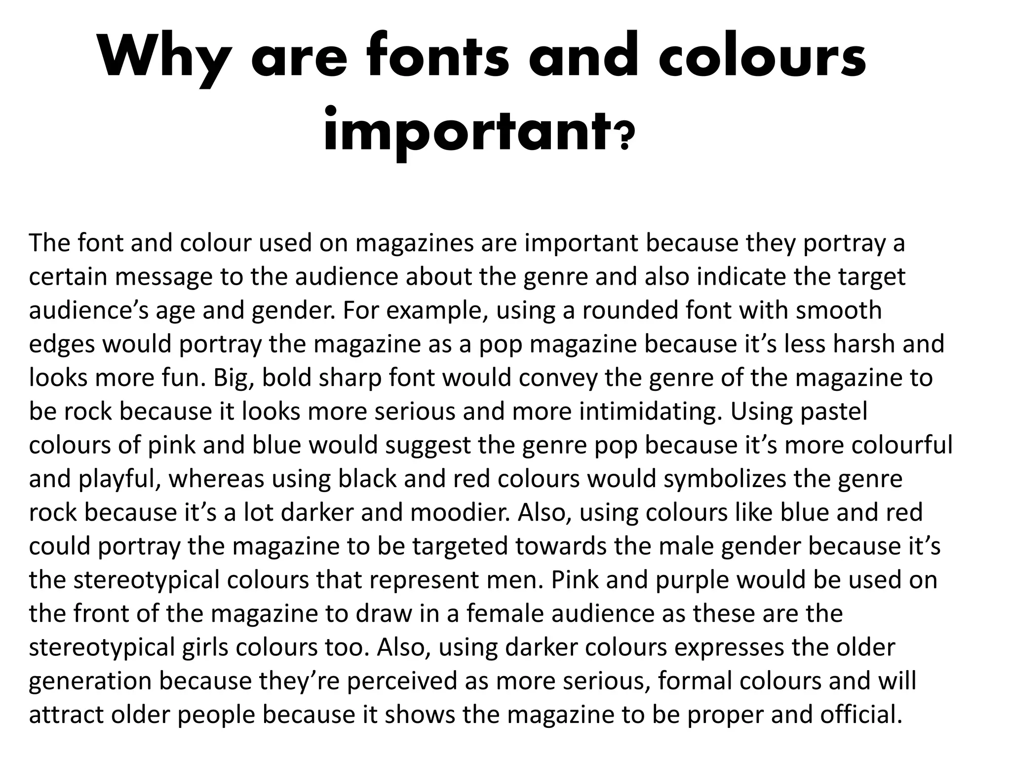 why are fonts and colours important | PPTX