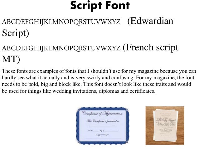 font for certificates