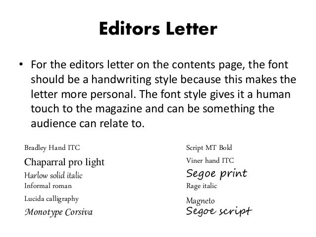 magazine letter fonts