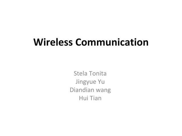 Final wireless communication | PPT