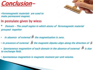 weiss molecular theory of ferromagnetism | PPTX