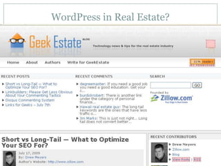 WordPress in Real Estate?
