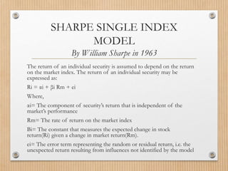 Sharpe Single Index Model | PPTX
