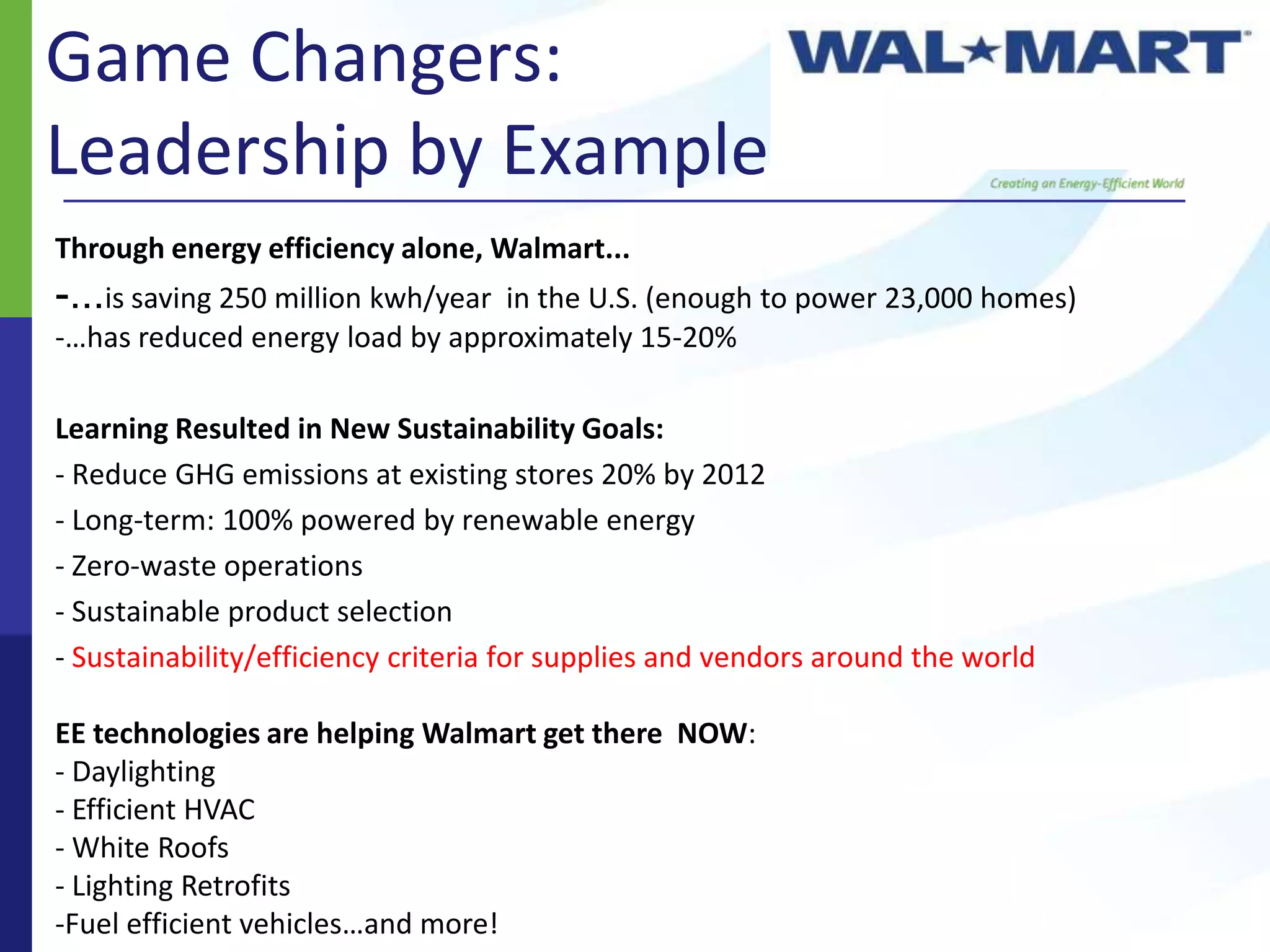 Initiatives underway in research, policy advocacy, education, technology  deployment, market transformation and communicationsA Quiet History of Success