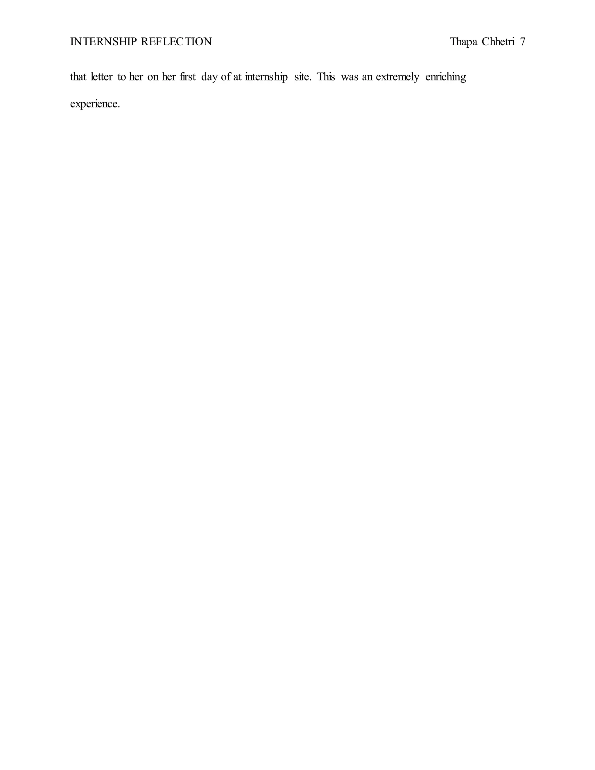 Social Justice Internship Final Written Reflection | DOCX