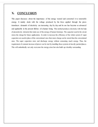 Footstep power generation system Final year be project | PDF