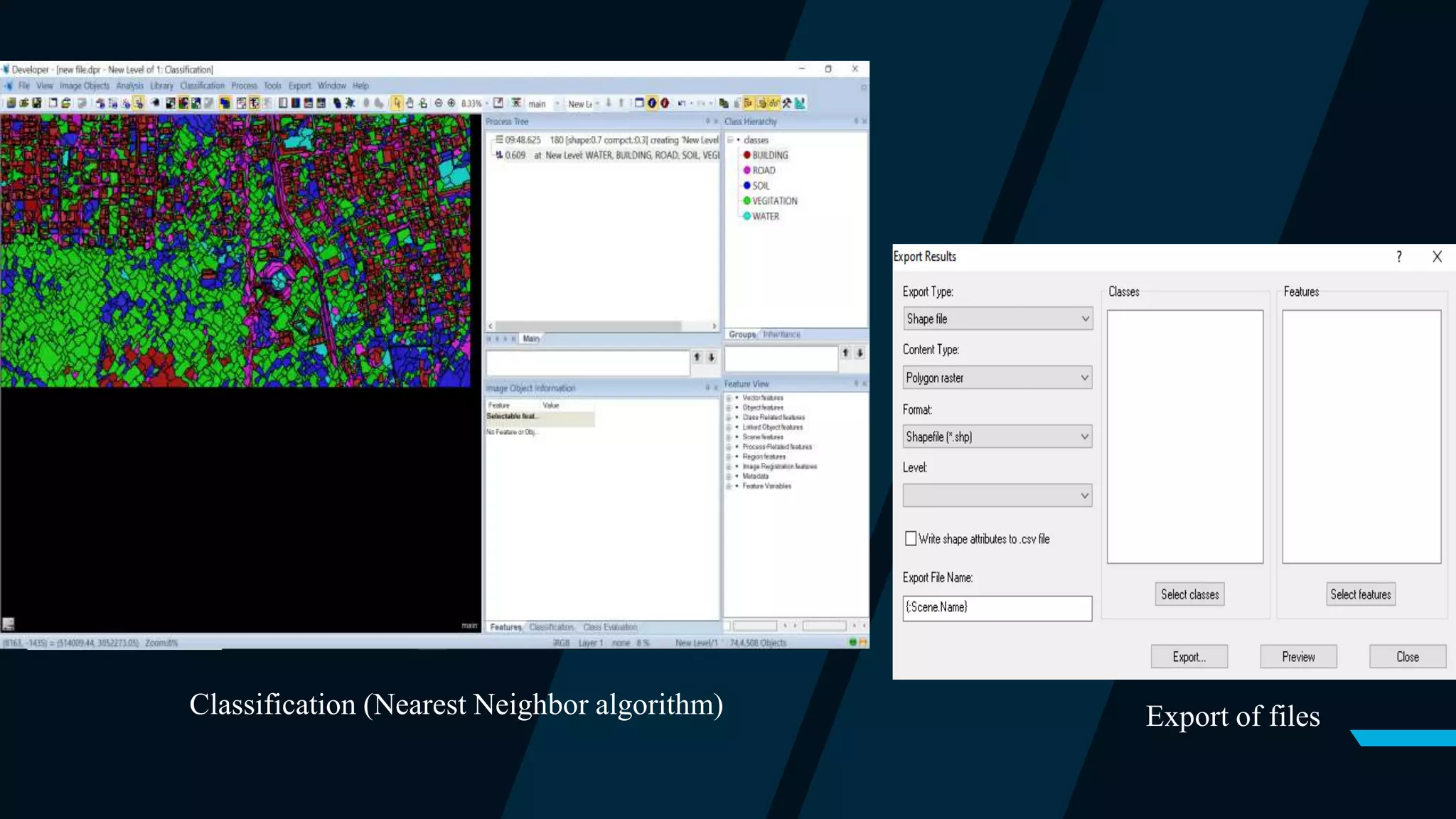 Classification (Nearest Neighbor algorithm) Export of files
 