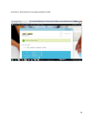 28
Screenshot 3 : Reservation form successfully submitted on OVRS
 