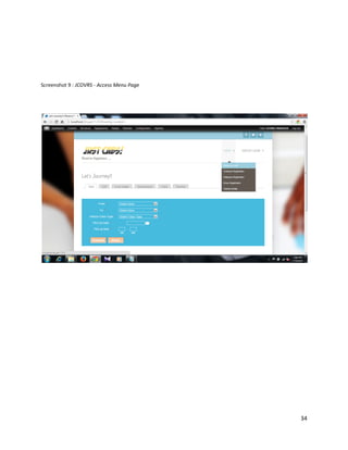 34
Screenshot 9 : JCOVRS - Access Menu Page
 