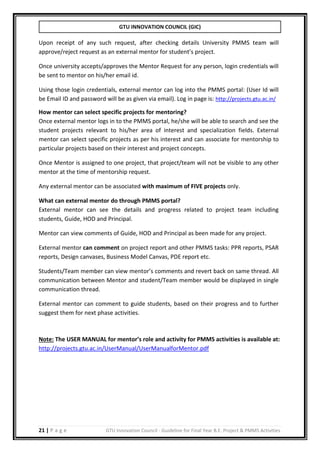 B.E./BTECH Final year project guidelines manual | PDF