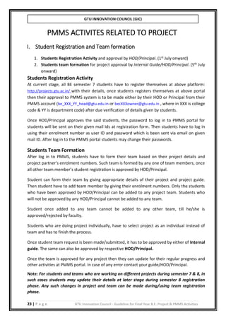 B.E./BTECH Final year project guidelines manual | PDF