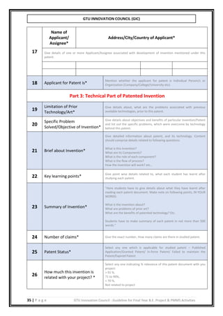 B.E./BTECH Final year project guidelines manual | PDF
