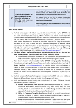 B.E./BTECH Final year project guidelines manual | PDF