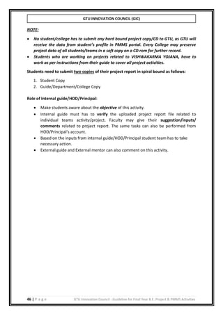 B.E./BTECH Final year project guidelines manual | PDF