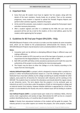 B.E./BTECH Final year project guidelines manual | PDF