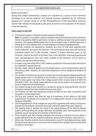B.E./BTECH Final year project guidelines manual | PDF