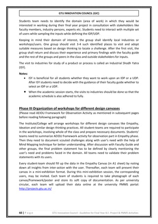 B.E./BTECH Final year project guidelines manual | PDF