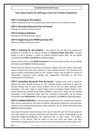 B.E./BTECH Final year project guidelines manual | PDF