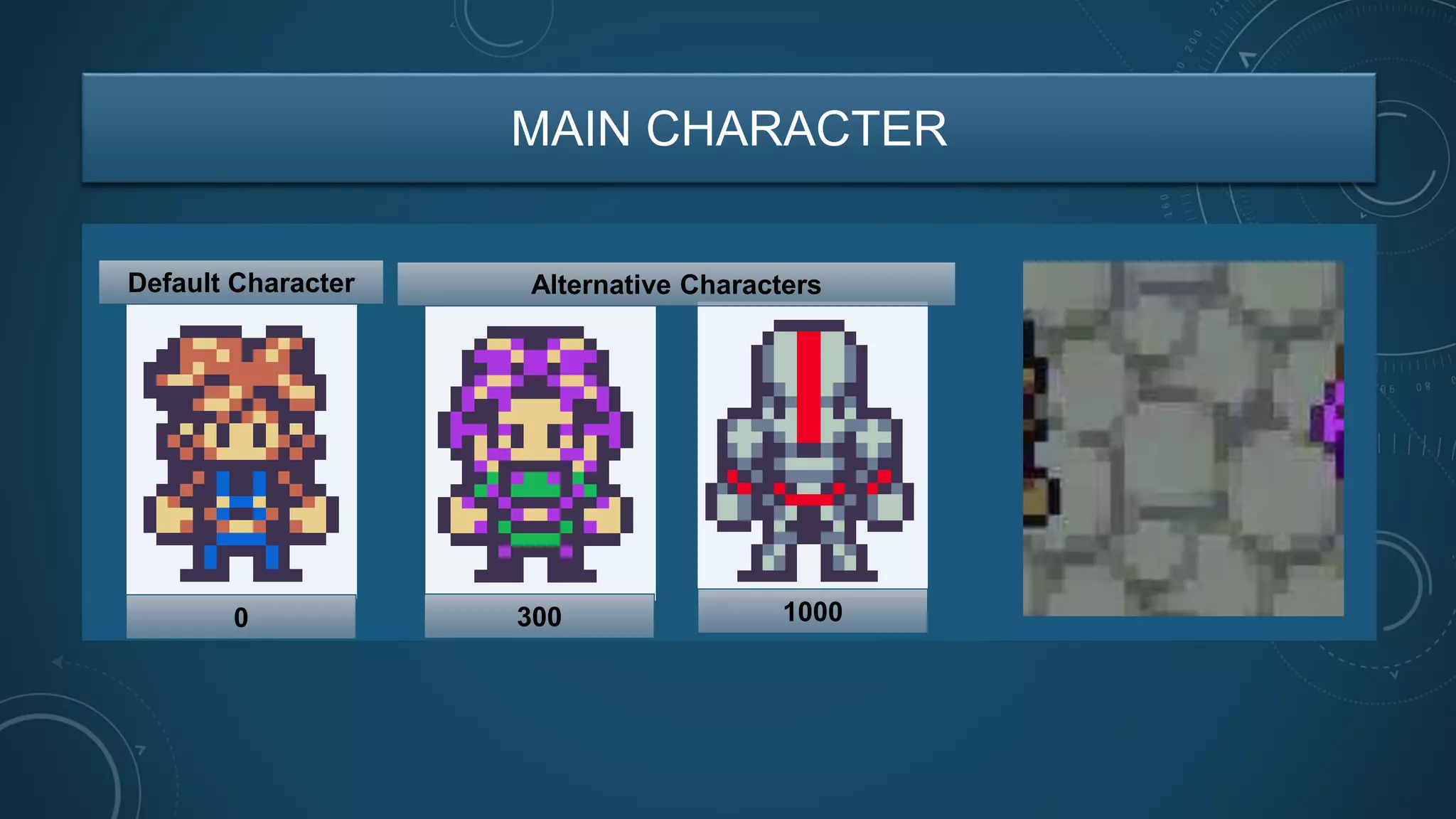 MAIN CHARACTER
Default Character Alternative Characters
300 10000
 