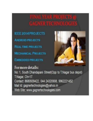 MCA projects with Course Rs 10000/0 @gagnertechnologies 