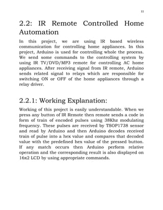 Final year report on remote control of home appliances via bluetooth | PDF