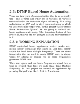 Final year report on remote control of home appliances via bluetooth | PDF