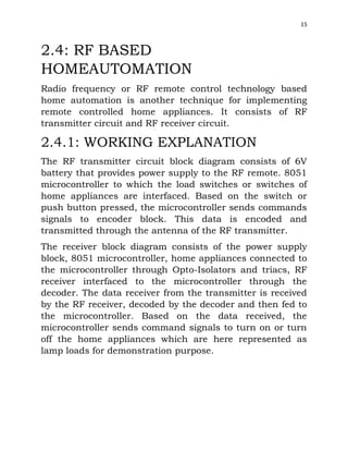 Final year report on remote control of home appliances via bluetooth | PDF