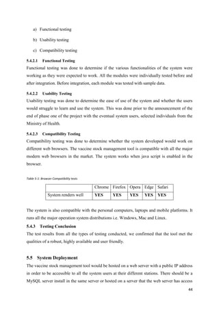 Vaccine Stock Management Tool - System documentation | PDF